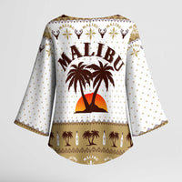 Malibu Christmas Kimono Sleeve Blouse Xmas Holiday Patterns - Wonder Print Shop