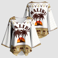 Malibu Christmas Kimono Sleeve Blouse Xmas Holiday Patterns - Wonder Print Shop