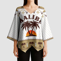 Malibu Christmas Kimono Sleeve Blouse Xmas Holiday Patterns - Wonder Print Shop