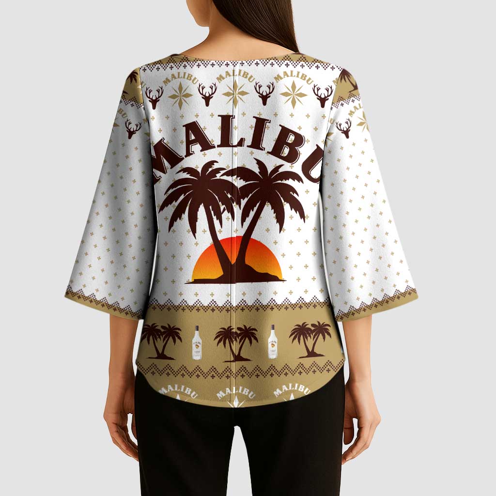Malibu Christmas Kimono Sleeve Blouse Xmas Holiday Patterns - Wonder Print Shop