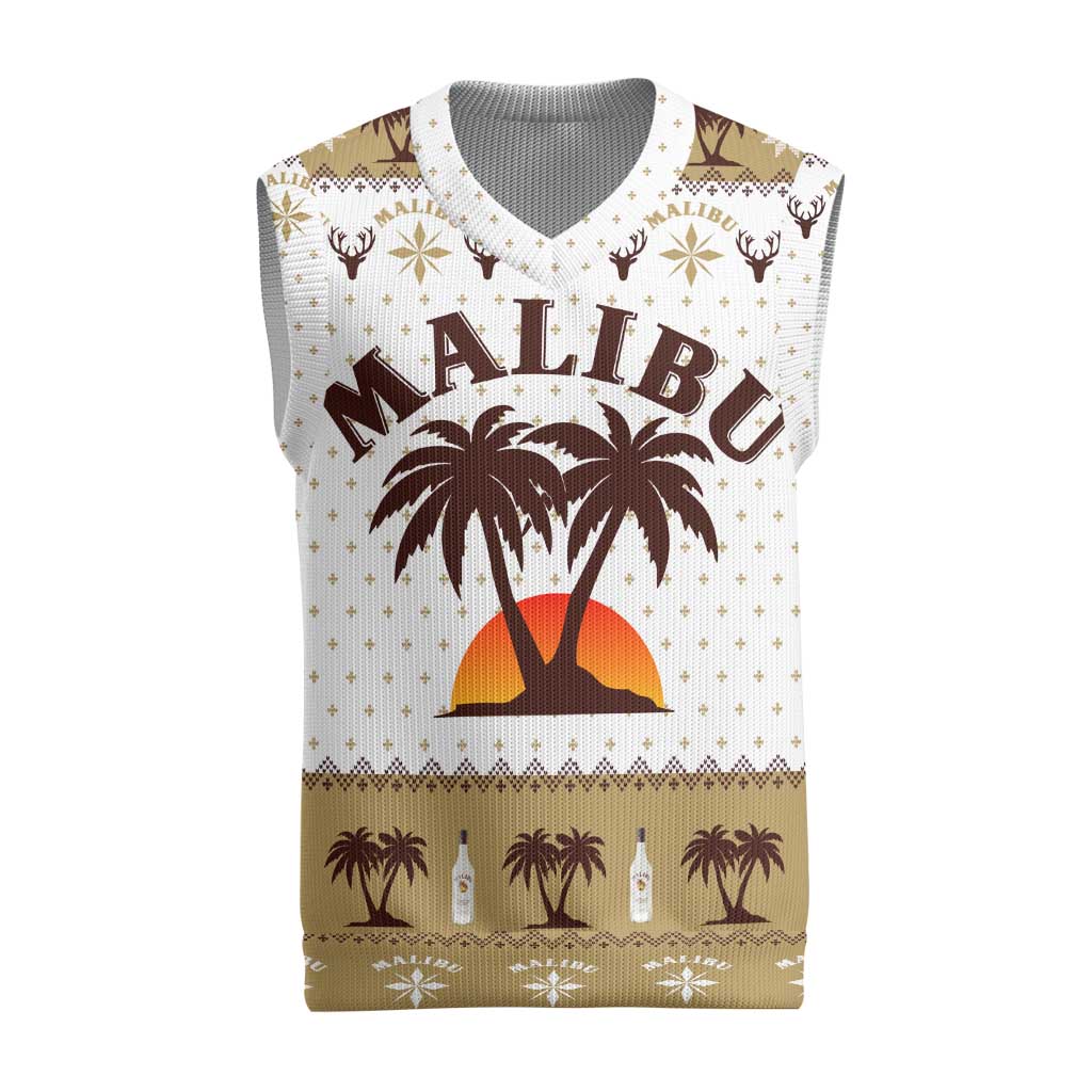 Malibu Christmas Knitted V-Neck Vest Xmas Holiday Patterns - Wonder Print Shop