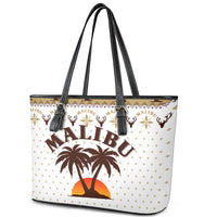 Malibu Christmas Leather Tote Bag Xmas Holiday Patterns - Wonder Print Shop