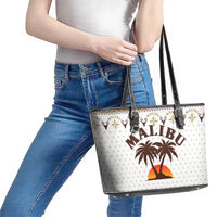 Malibu Christmas Leather Tote Bag Xmas Holiday Patterns - Wonder Print Shop
