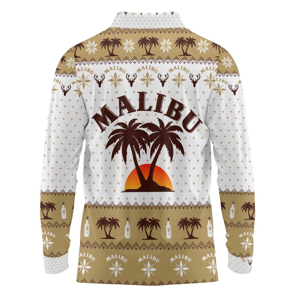 Malibu Christmas Long Sleeve Polo Shirt Xmas Holiday Patterns - Wonder Print Shop