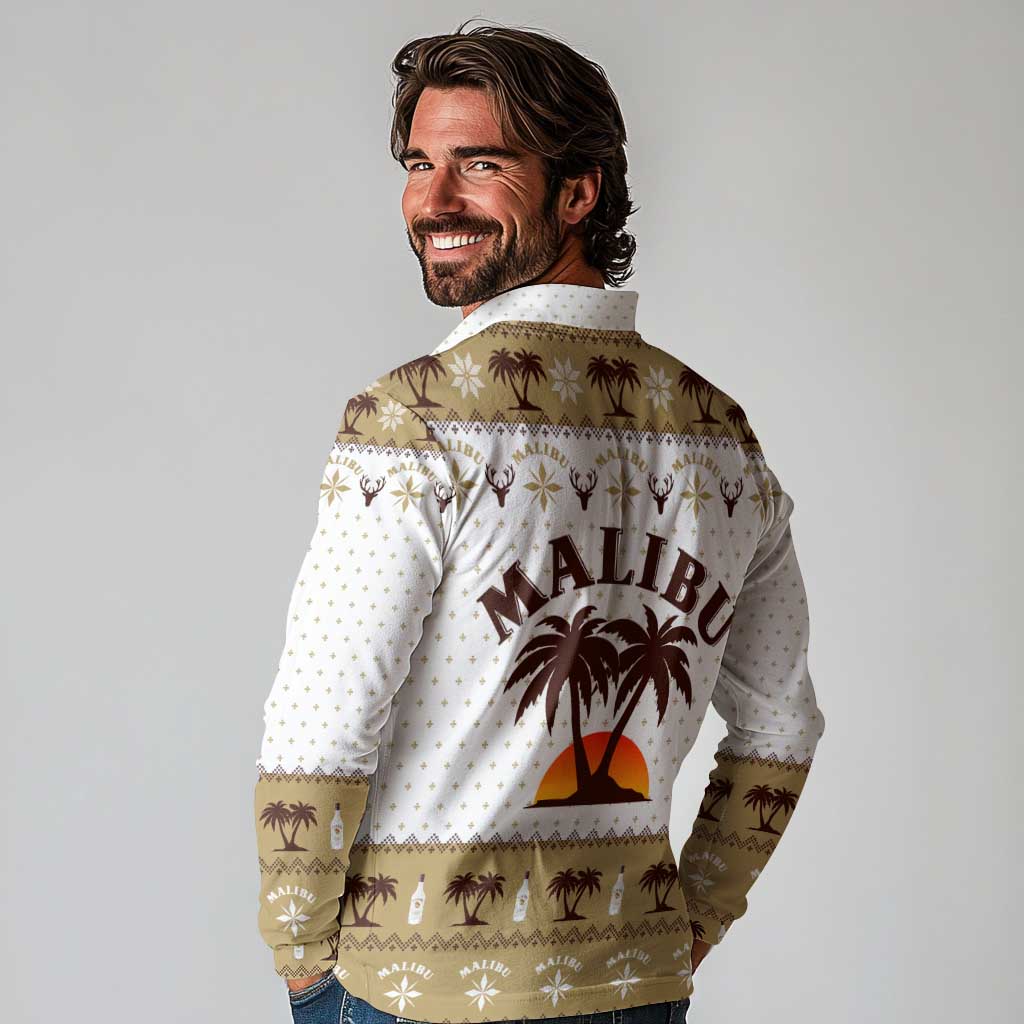 Malibu Christmas Long Sleeve Polo Shirt Xmas Holiday Patterns - Wonder Print Shop