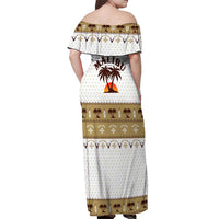 Malibu Christmas Off Shoulder Maxi Dress Xmas Holiday Patterns - Wonder Print Shop