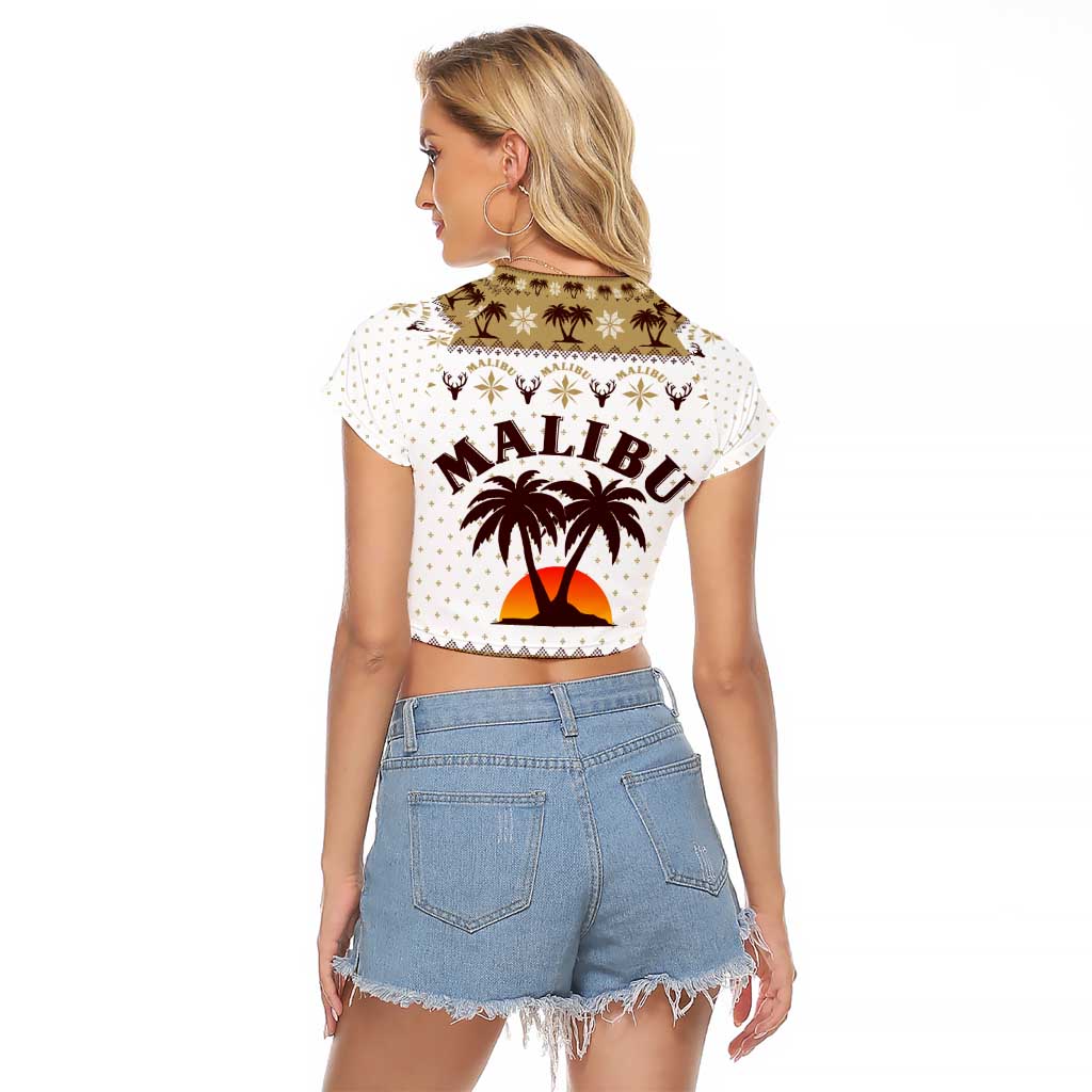Malibu Christmas Raglan Cropped T Shirt Xmas Holiday Patterns - Wonder Print Shop
