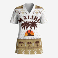 Malibu Christmas Scrub Top Xmas Holiday Patterns - Wonder Print Shop