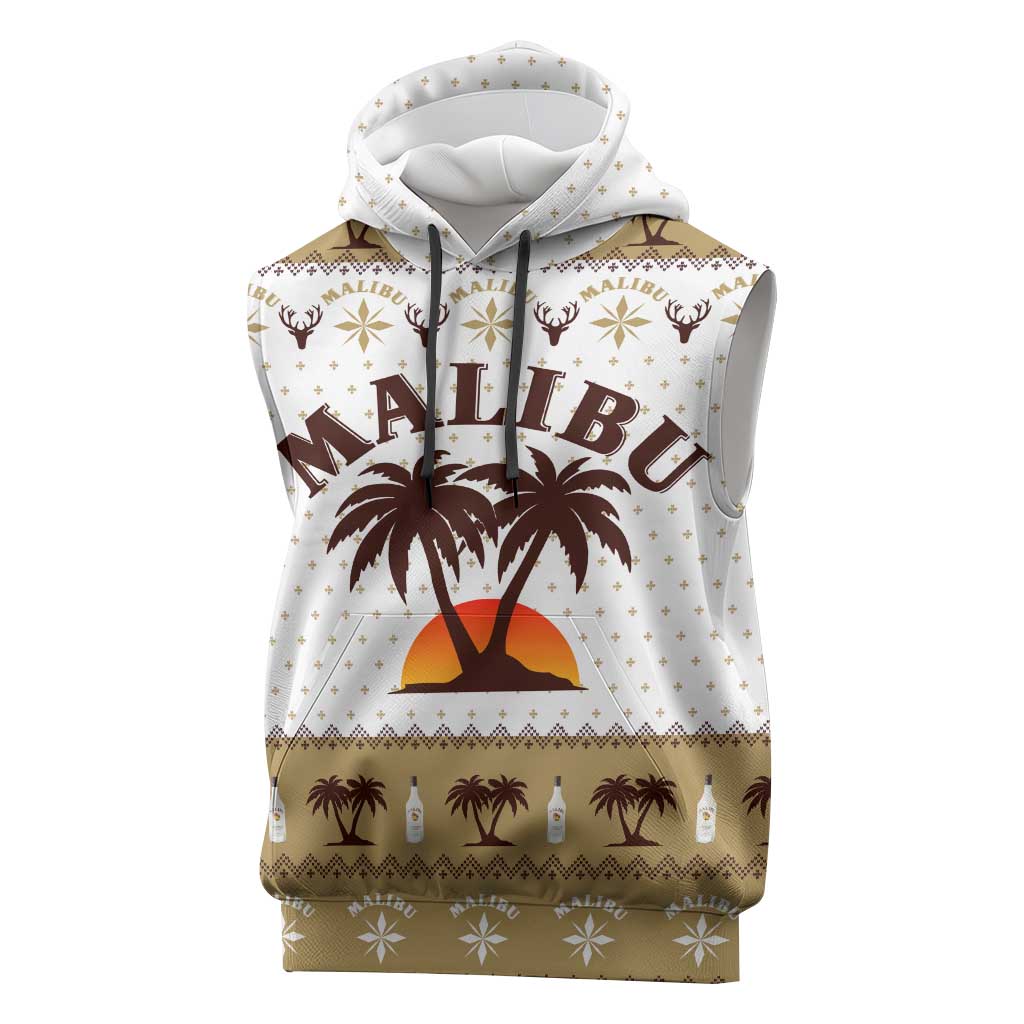 Malibu Christmas Sleeveless Hoodie Xmas Holiday Patterns - Wonder Print Shop