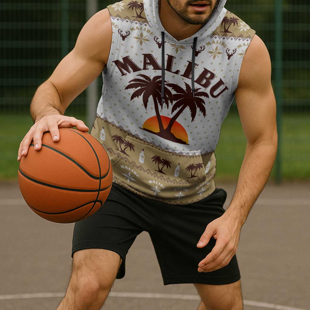 Malibu Christmas Sleeveless Hoodie Xmas Holiday Patterns - Wonder Print Shop