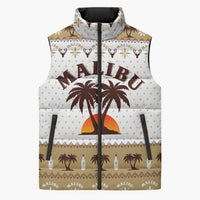 Malibu Christmas Sleeveless Puffer Jacket Xmas Holiday Patterns - Wonder Print Shop