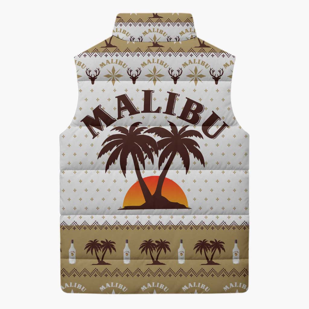 Malibu Christmas Sleeveless Puffer Jacket Xmas Holiday Patterns - Wonder Print Shop
