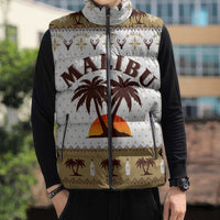 Malibu Christmas Sleeveless Puffer Jacket Xmas Holiday Patterns - Wonder Print Shop