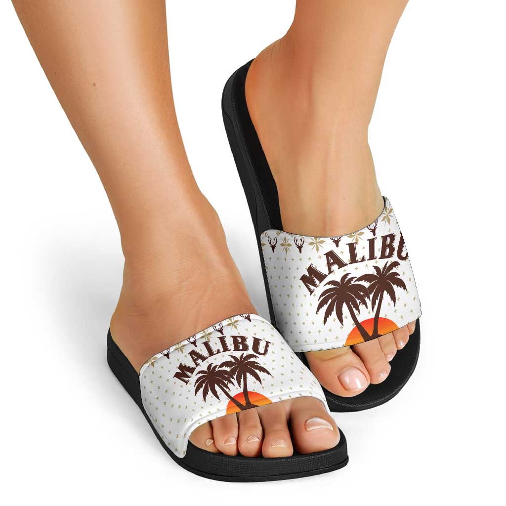 Malibu Christmas Slide Sandals Xmas Holiday Patterns - Wonder Print Shop