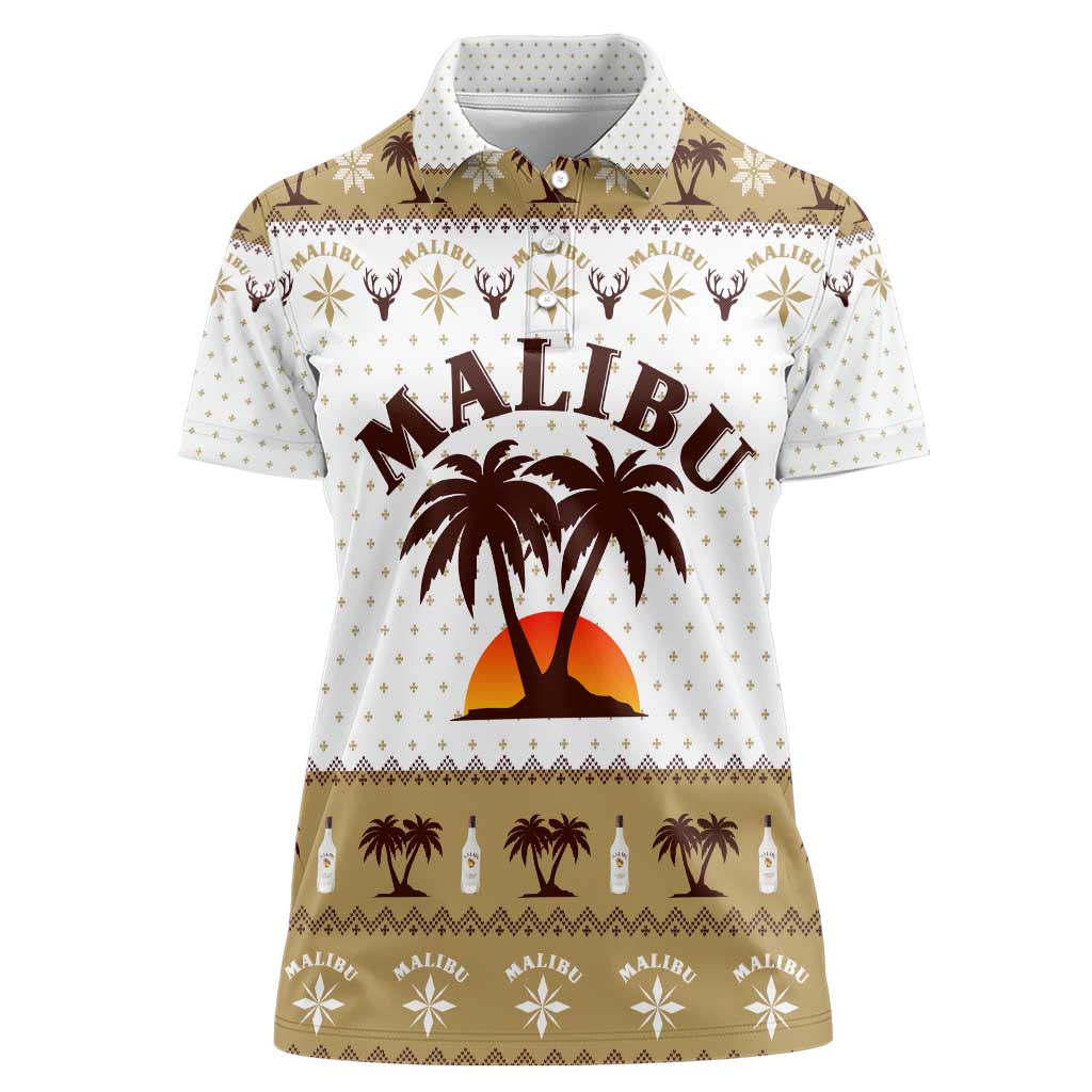 Malibu Christmas Women Polo Shirt Xmas Holiday Patterns - Wonder Print Shop