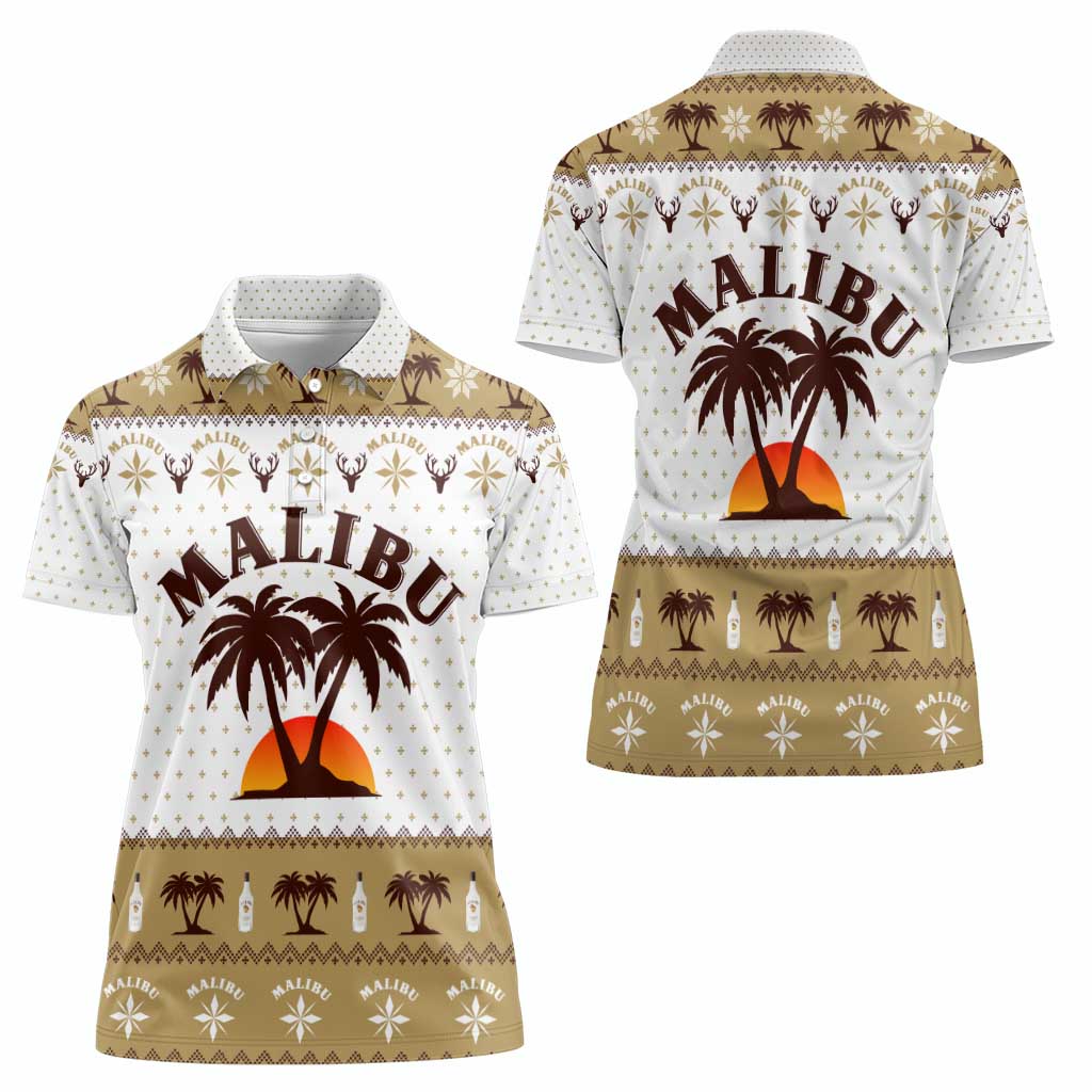 Malibu Christmas Women Polo Shirt Xmas Holiday Patterns - Wonder Print Shop
