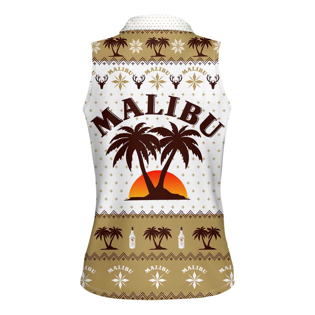 Malibu Christmas Women Sleeveless Polo Shirt Xmas Holiday Patterns - Wonder Print Shop