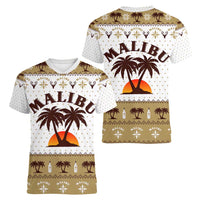 Malibu Christmas Women V-Neck T-Shirt Xmas Holiday Patterns - Wonder Print Shop