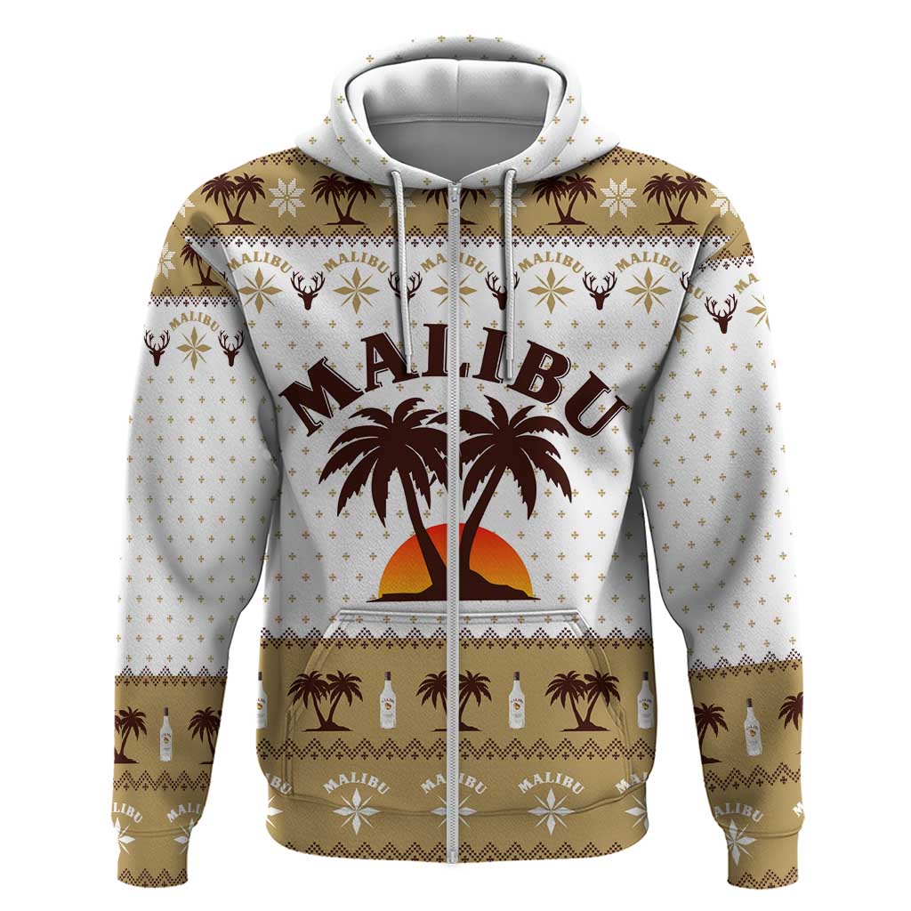 Malibu Christmas Zip Hoodie Xmas Holiday Patterns - Wonder Print Shop