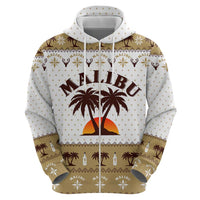 Malibu Christmas Zip Hoodie Xmas Holiday Patterns - Wonder Print Shop