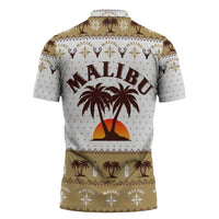 Malibu Christmas Zipper Polo Shirt Xmas Holiday Patterns - Wonder Print Shop