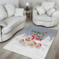 Maltese Peace Love Joy Christmas Area Rug Xmas Holiday Patterns - Wonder Print Shop