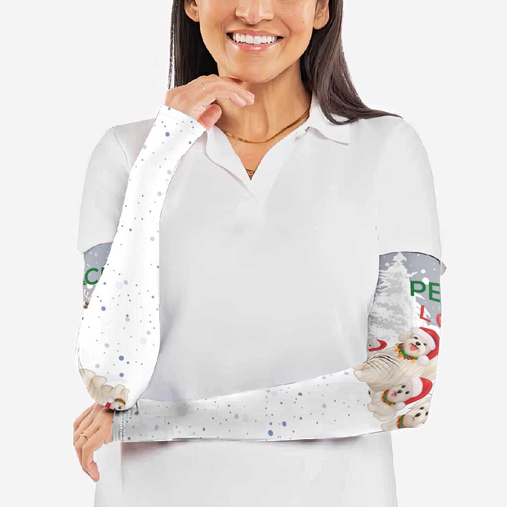 Maltese Peace Love Joy Christmas Arm Sleeves Xmas Holiday Patterns - Wonder Print Shop