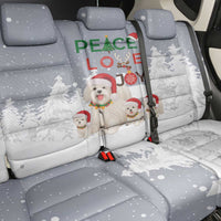 Maltese Peace Love Joy Christmas Back Car Seat Cover Xmas Holiday Patterns - Wonder Print Shop