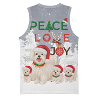 Maltese Peace Love Joy Christmas Basketball Jersey Xmas Holiday Patterns - Wonder Print Shop