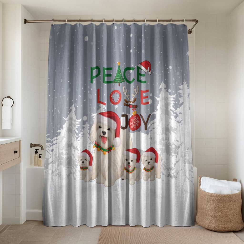 Maltese Peace Love Joy Christmas Bathroom Set Xmas Holiday Patterns - Wonder Print Shop