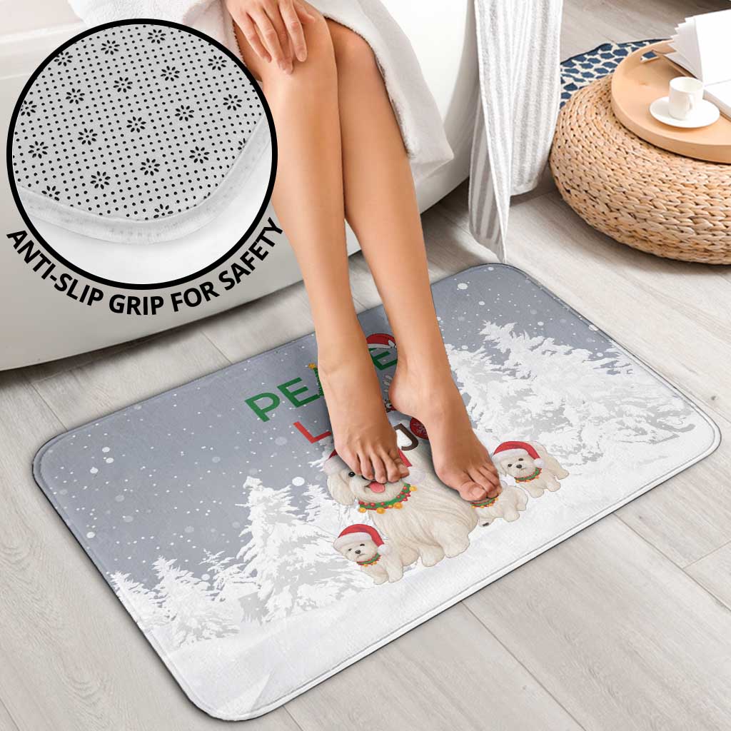 Maltese Peace Love Joy Christmas Bathroom Set Xmas Holiday Patterns - Wonder Print Shop