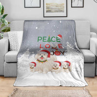 Maltese Peace Love Joy Christmas Blanket Xmas Holiday Patterns - Wonder Print Shop