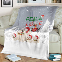 Maltese Peace Love Joy Christmas Blanket Xmas Holiday Patterns - Wonder Print Shop