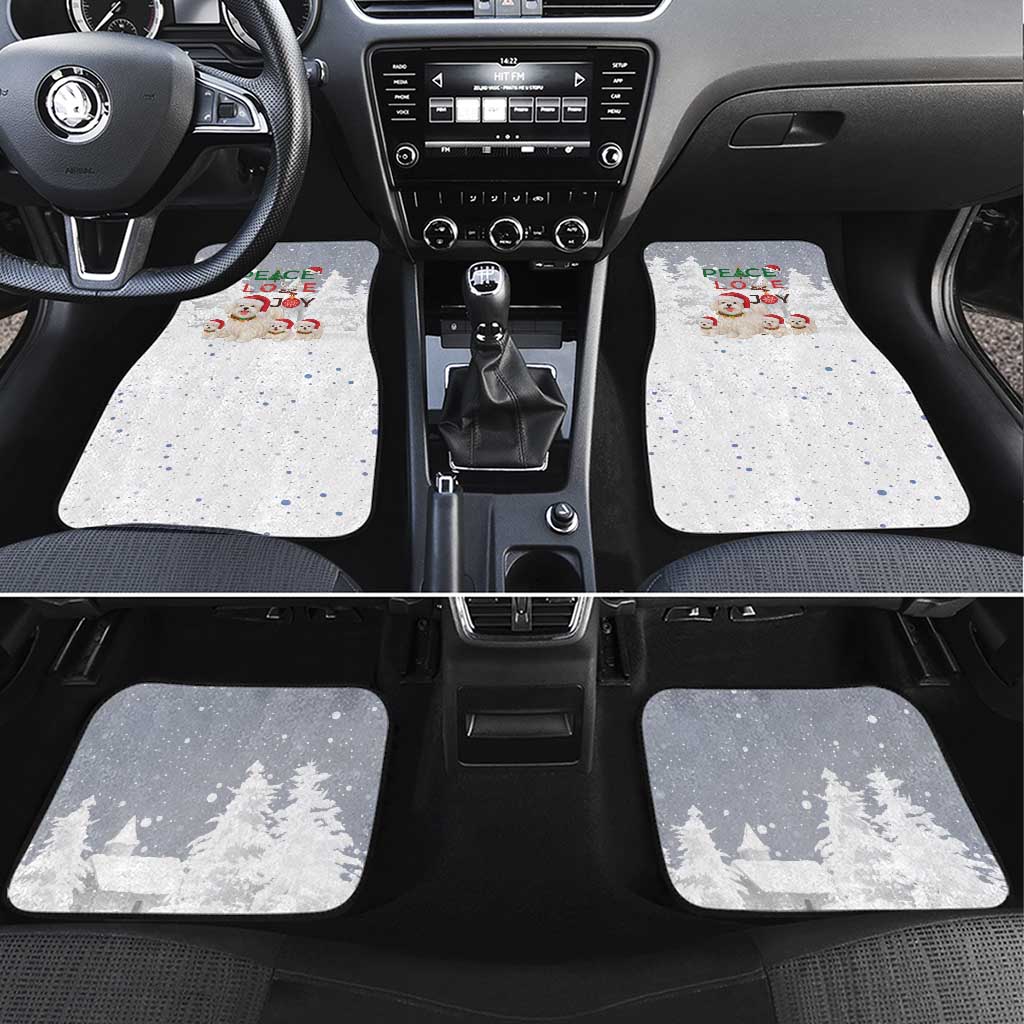 Maltese Peace Love Joy Christmas Car Mats Xmas Holiday Patterns - Wonder Print Shop