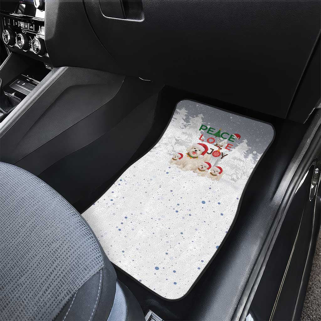 Maltese Peace Love Joy Christmas Car Mats Xmas Holiday Patterns - Wonder Print Shop