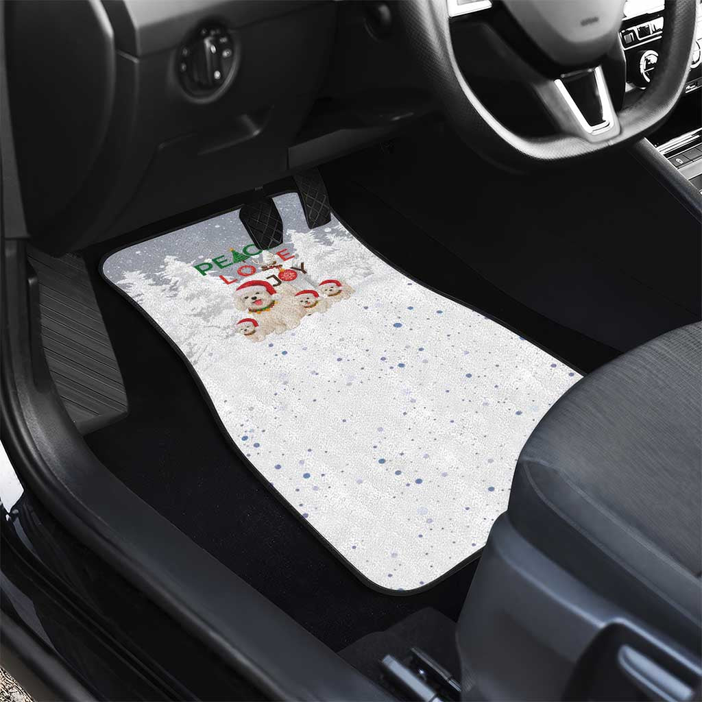 Maltese Peace Love Joy Christmas Car Mats Xmas Holiday Patterns - Wonder Print Shop