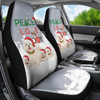 Maltese Peace Love Joy Christmas Car Seat Cover Xmas Holiday Patterns - Wonder Print Shop