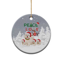 Maltese Peace Love Joy Christmas Ceramic Ornament Xmas Holiday Patterns - Wonder Print Shop