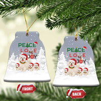 Maltese Peace Love Joy Christmas Ceramic Ornament Xmas Holiday Patterns - Wonder Print Shop