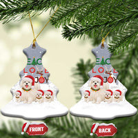 Maltese Peace Love Joy Christmas Ceramic Ornament Xmas Holiday Patterns - Wonder Print Shop