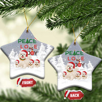 Maltese Peace Love Joy Christmas Ceramic Ornament Xmas Holiday Patterns - Wonder Print Shop
