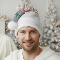 Maltese Peace Love Joy Christmas Santa Hat Xmas Holiday Patterns - Wonder Print Shop