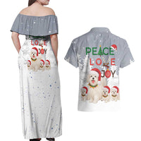 Maltese Peace Love Joy Christmas Couples Matching Off Shoulder Maxi Dress and Hawaiian Shirt Xmas Holiday Patterns - Wonder Print Shop