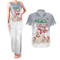 Maltese Peace Love Joy Christmas Couples Matching Tank Maxi Dress and Hawaiian Shirt Xmas Holiday Patterns - Wonder Print Shop