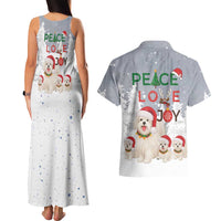 Maltese Peace Love Joy Christmas Couples Matching Tank Maxi Dress and Hawaiian Shirt Xmas Holiday Patterns - Wonder Print Shop