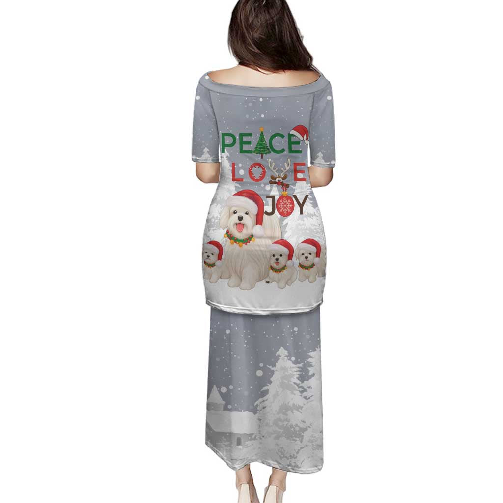 Maltese Peace Love Joy Christmas Family Matching Puletasi and Hawaiian Shirt Xmas Holiday Patterns - Wonder Print Shop