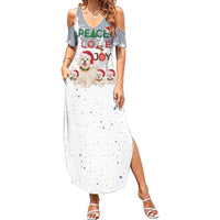 Maltese Peace Love Joy Christmas Family Matching Summer Maxi Dress and Hawaiian Shirt Xmas Holiday Patterns - Wonder Print Shop