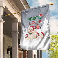 Maltese Peace Love Joy Christmas Garden Flag Xmas Holiday Patterns - Wonder Print Shop