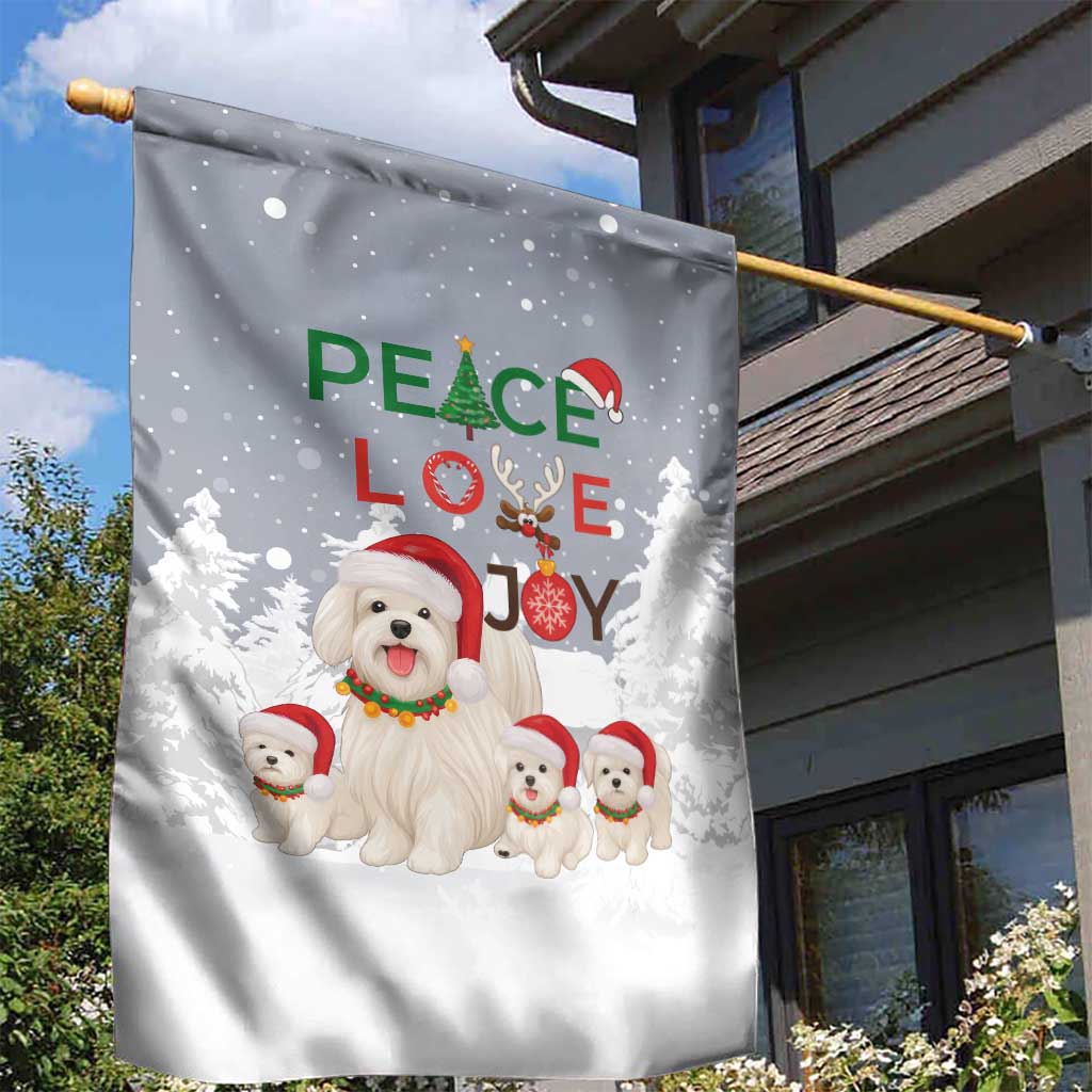 Maltese Peace Love Joy Christmas Garden Flag Xmas Holiday Patterns - Wonder Print Shop