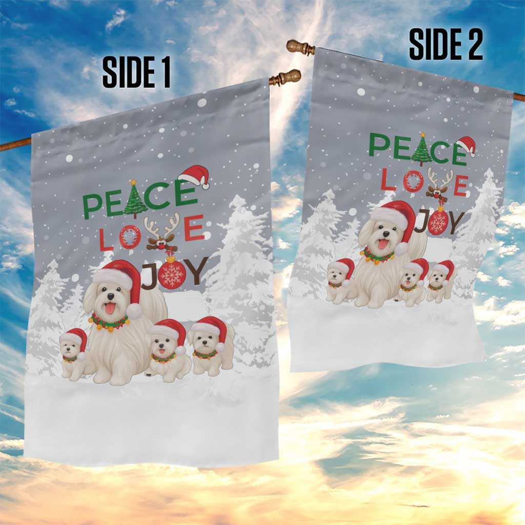 Maltese Peace Love Joy Christmas Garden Flag Xmas Holiday Patterns - Wonder Print Shop